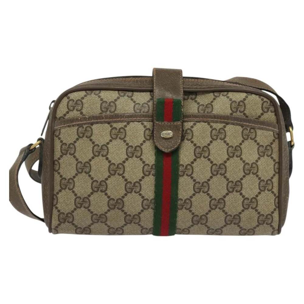 Gucci GG Supreme Web Shoulder Bag Beige